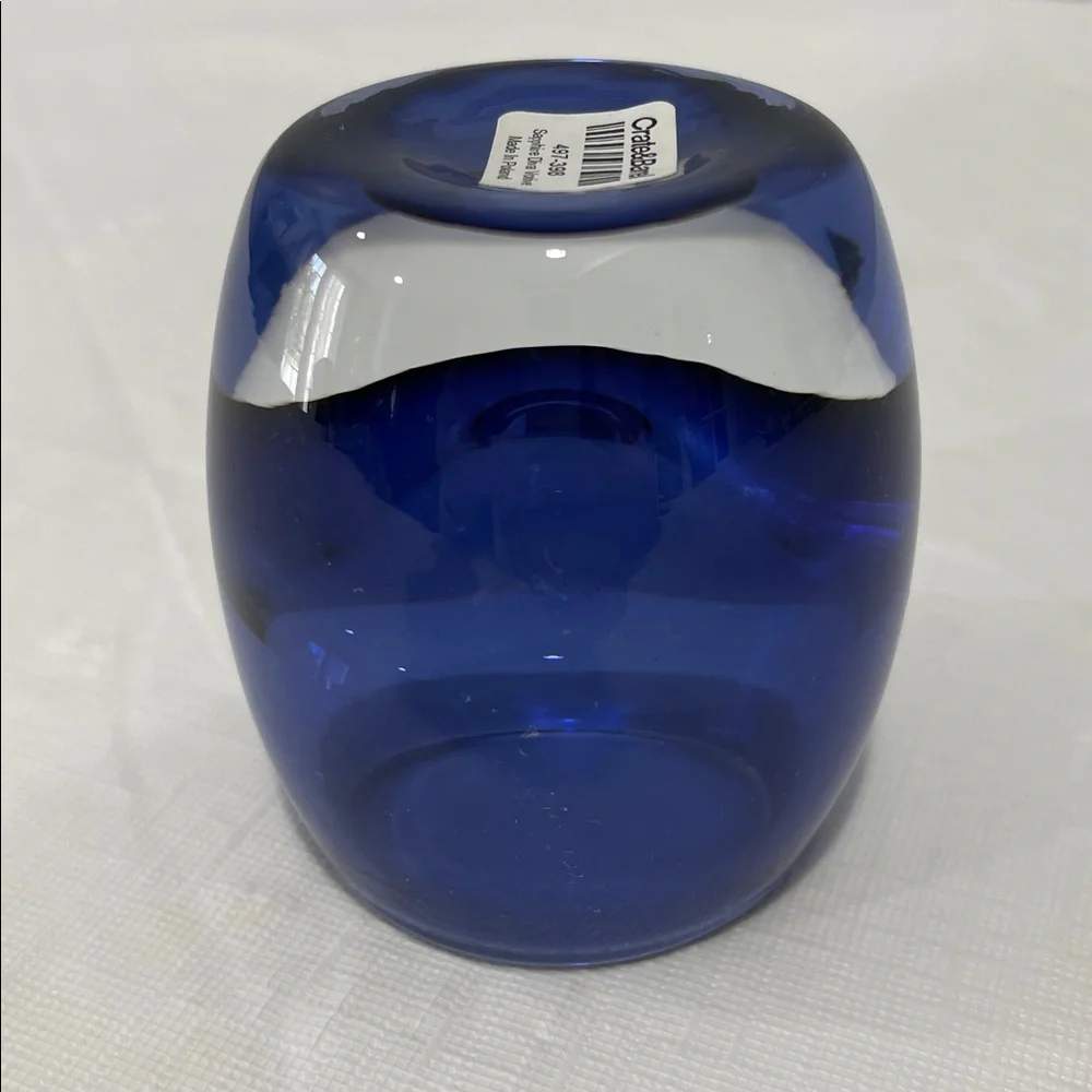 Crate&Barrel Diva Sapphire Blue Glass Candle Votive